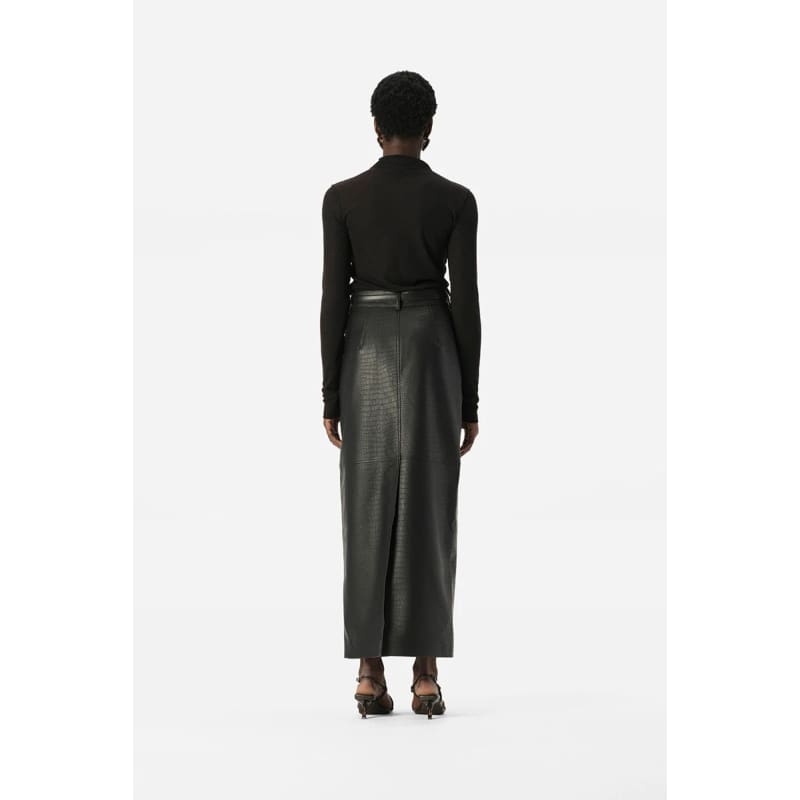 Akari Skirt | Black Croc - Bottoms