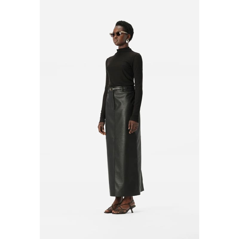 Akari Skirt | Black Croc - Bottoms