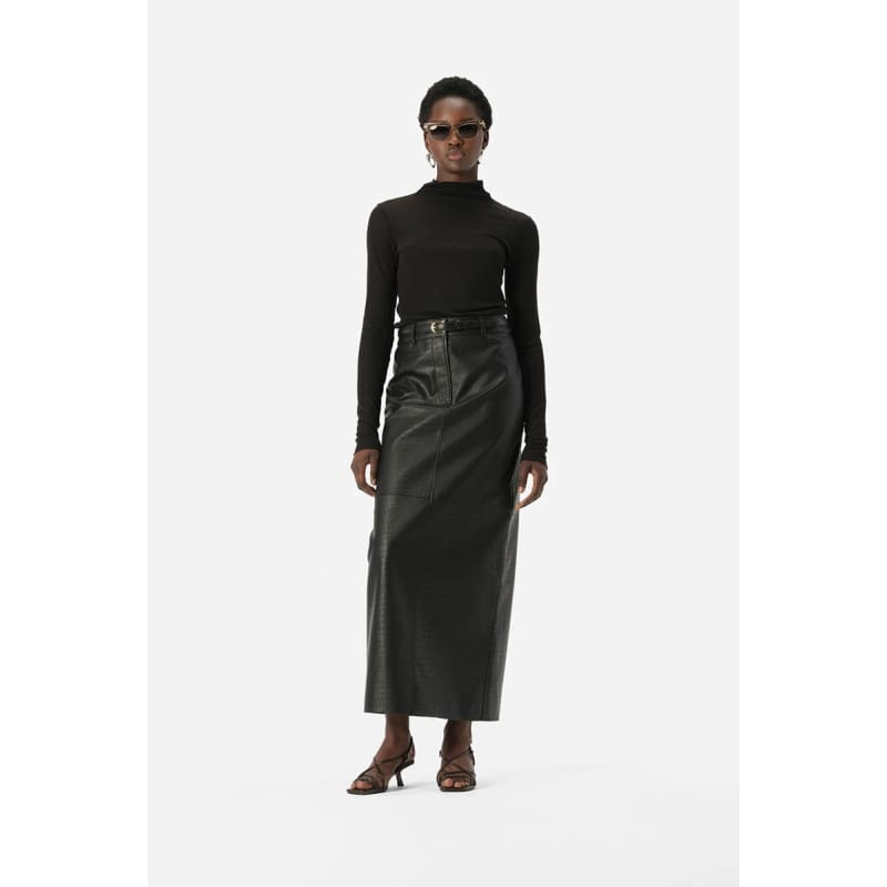 Akari Skirt | Black Croc - Bottoms