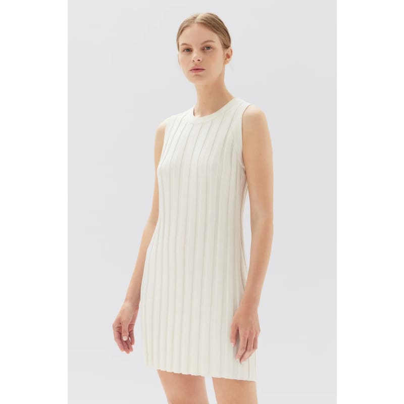 Alana Knit Rib Mini Dress | Antique White