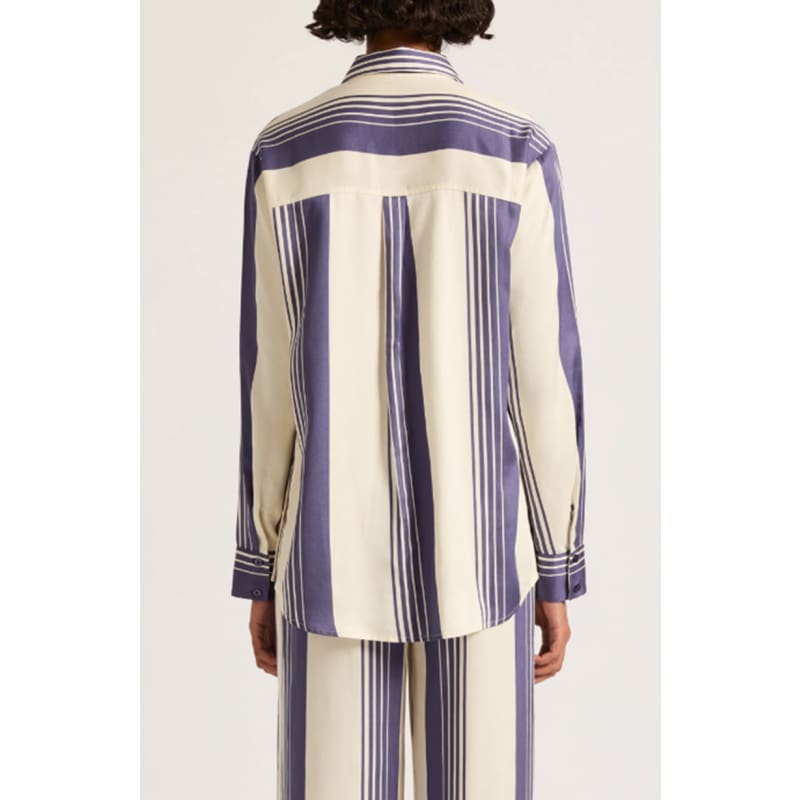 Albion Tencel Shirt | Storm Stripe - Tops