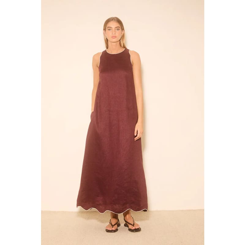 Aleria Dress | Plum Contrast Bind - Dress