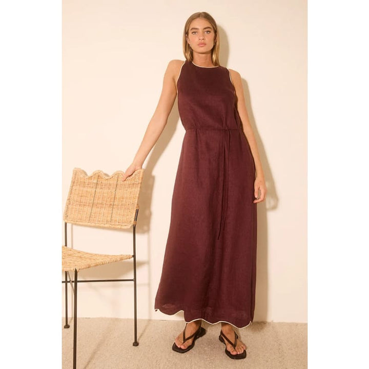 Aleria Dress | Plum Contrast Bind - Dress
