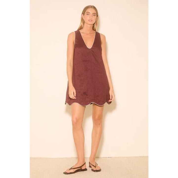 Aleria Mini Dress | Plum Contrast Bind - Dress