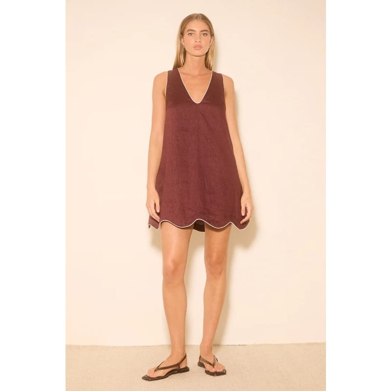 Aleria Mini Dress | Plum Contrast Bind - Dress