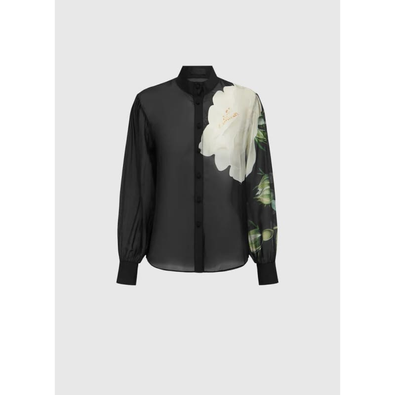 Alma Blouse | White Rose Print - Tops