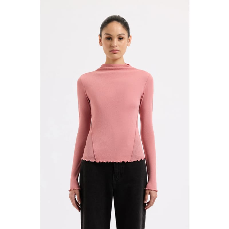 Alton Mesh Long Sleeve Top | Quartz - Tops