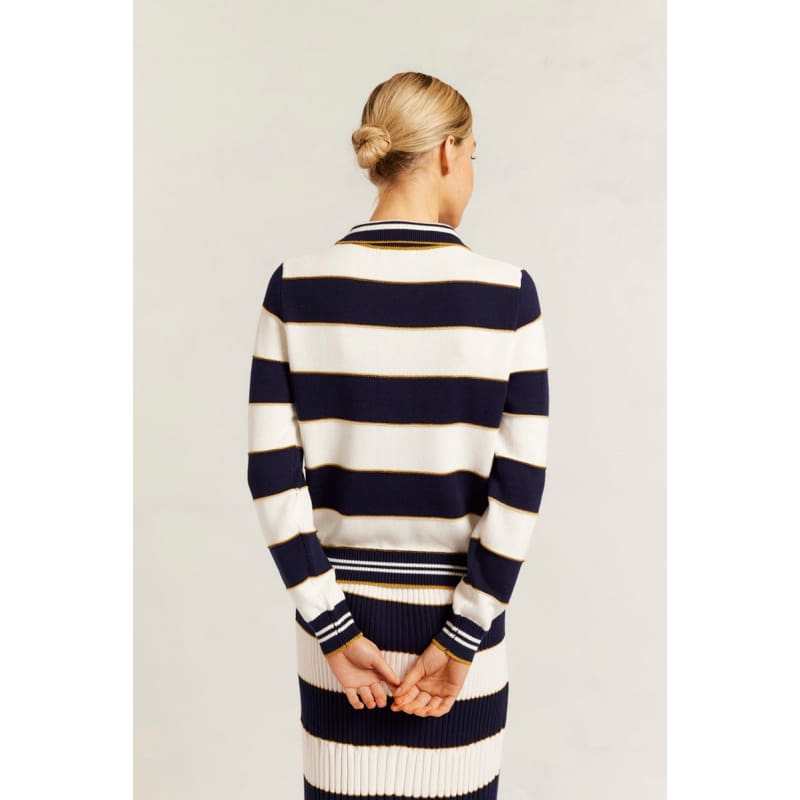 Amalfi Polo Sweater | Navy - Tops