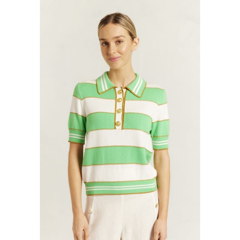 Amalfi Polo Top | Meadow - Tops