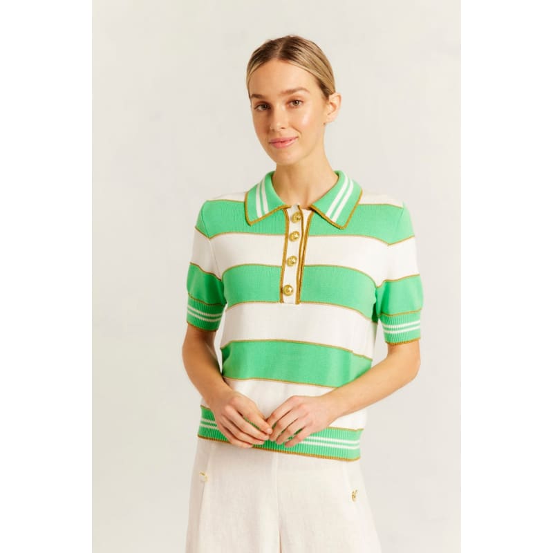 Amalfi Polo Top | Meadow - Tops