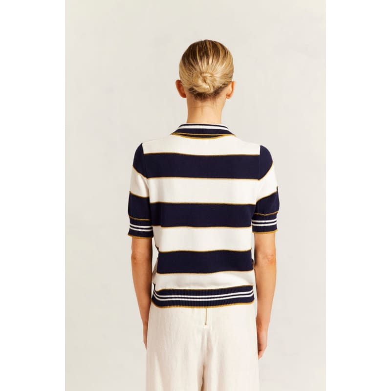 Amalfi Polo Top | Navy - Tops