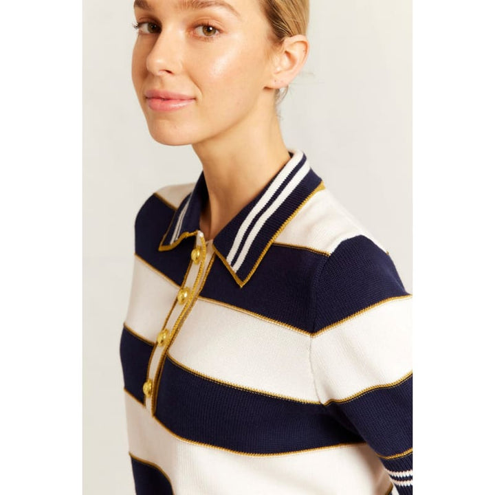 Amalfi Polo Top | Navy - Tops