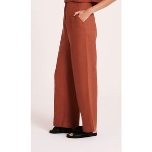 Amani Tailored Linen Pant | Amber - Bottoms