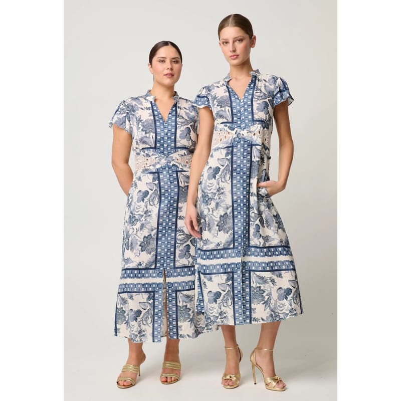 Amoya Linen Viscose Dress | Ink Fle Print - Dress