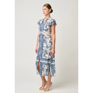 Amoya Linen Viscose Dress | Ink Fle Print - Dress