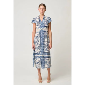 Amoya Linen Viscose Dress | Ink Fle Print - Dress