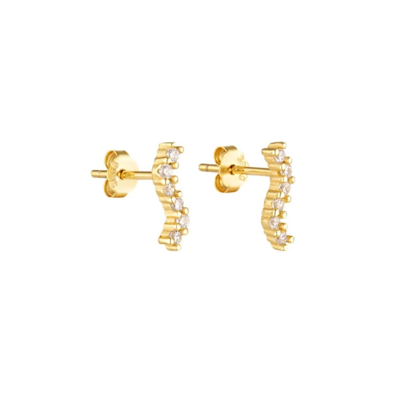 Angel Wave Studs | Gold Clear - Accessories