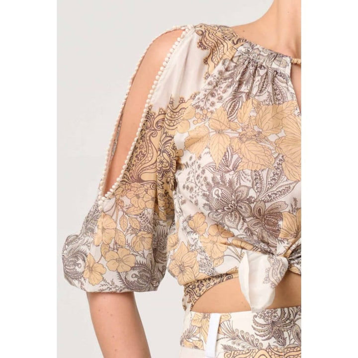 Annabelle Cotton Silk Blouse | Golden Mallow - Tops