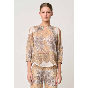 Annabelle Cotton Silk Blouse | Golden Mallow - Tops