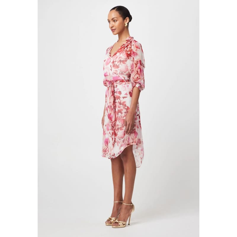 Annabelle Viscose Chiffon Dress | Flamingo Flower - Dress