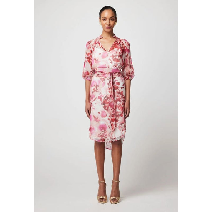 Annabelle Viscose Chiffon Dress | Flamingo Flower - Dress