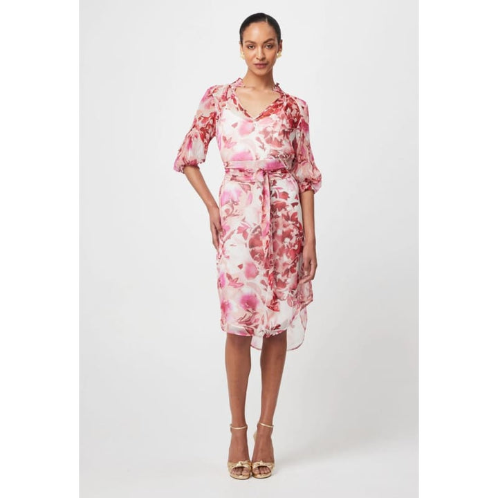 Annabelle Viscose Chiffon Dress | Flamingo Flower - Dress