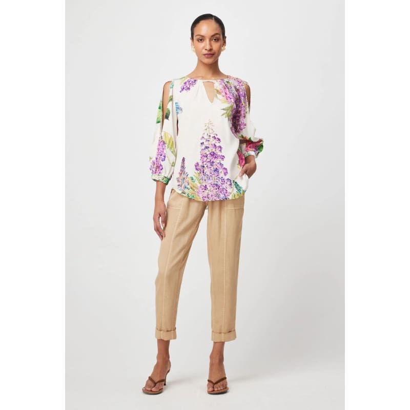 Annabelle Viscose Dobby Blouse | Wisteria Alba - Tops