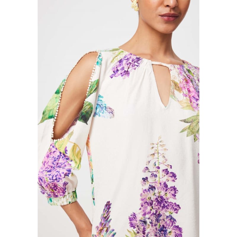 Annabelle Viscose Dobby Blouse | Wisteria Alba - Tops