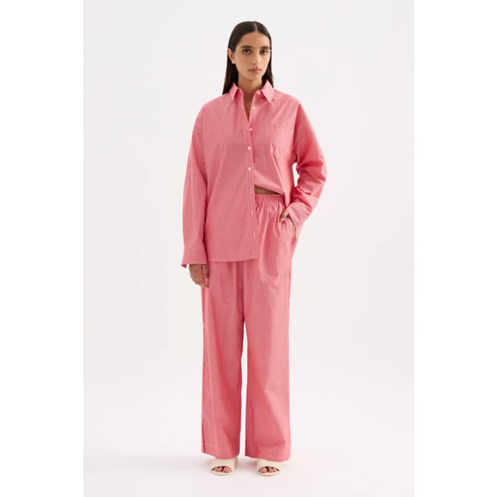 Anouk Stripe Shirt | Red Stripe - Tops