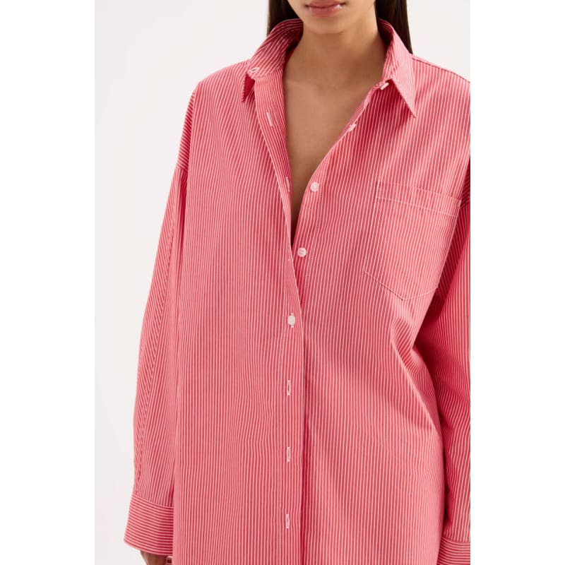 Anouk Stripe Shirt | Red Stripe - Tops