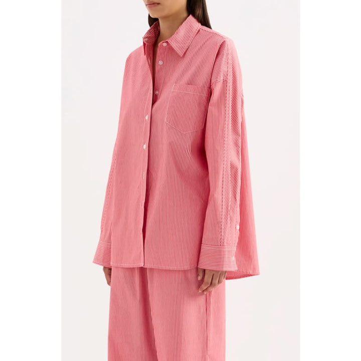 Anouk Stripe Shirt | Red Stripe - Tops