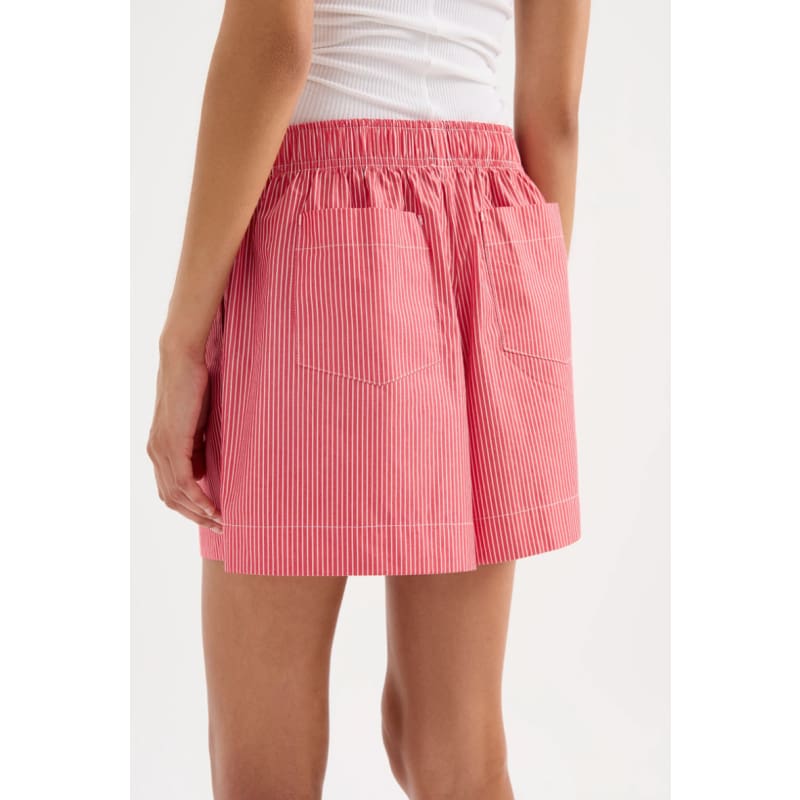 Anouk Stripe Short | Red Stripe - Bottoms