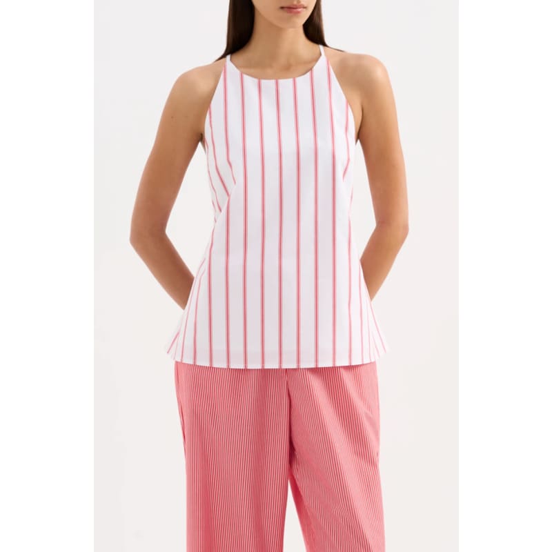 Anouk Stripe Top | White Stripe - Tops