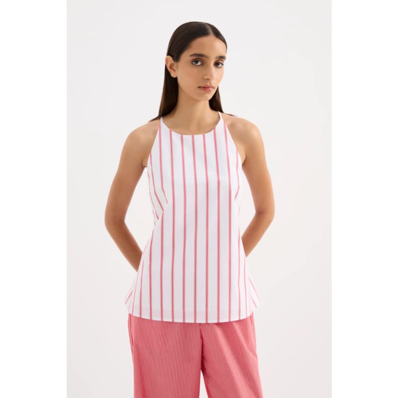 Anouk Stripe Top | White Stripe - Tops