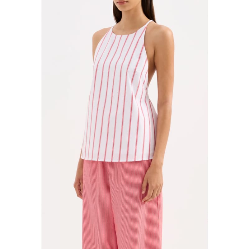 Anouk Stripe Top | White Stripe - Tops
