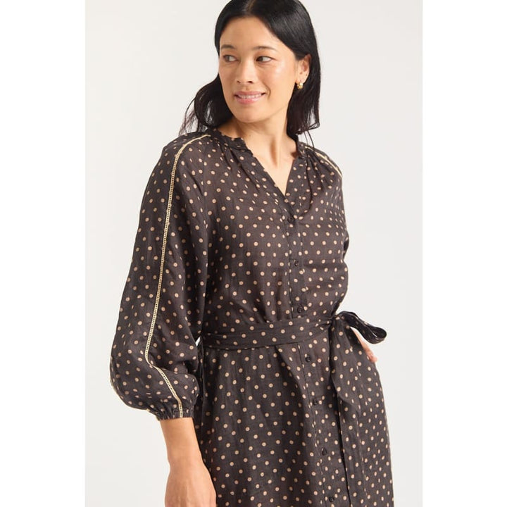 Antonia Dress | Chocolate & Beige - Dress