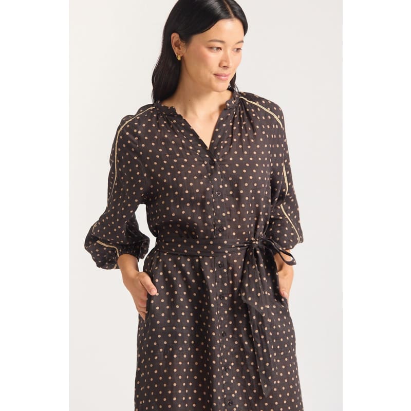 Antonia Dress | Chocolate & Beige - Dress