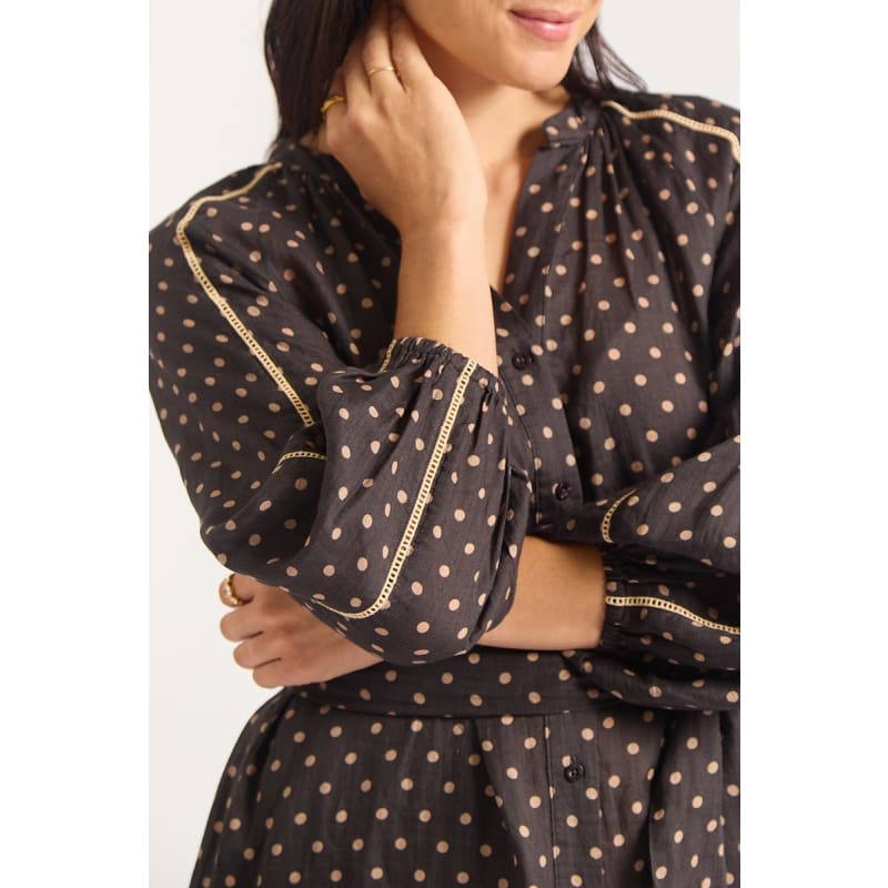 Antonia Dress | Chocolate & Beige - Dress