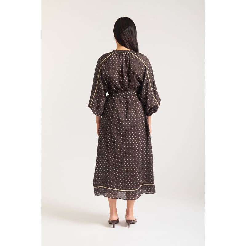 Antonia Dress | Chocolate & Beige - Dress