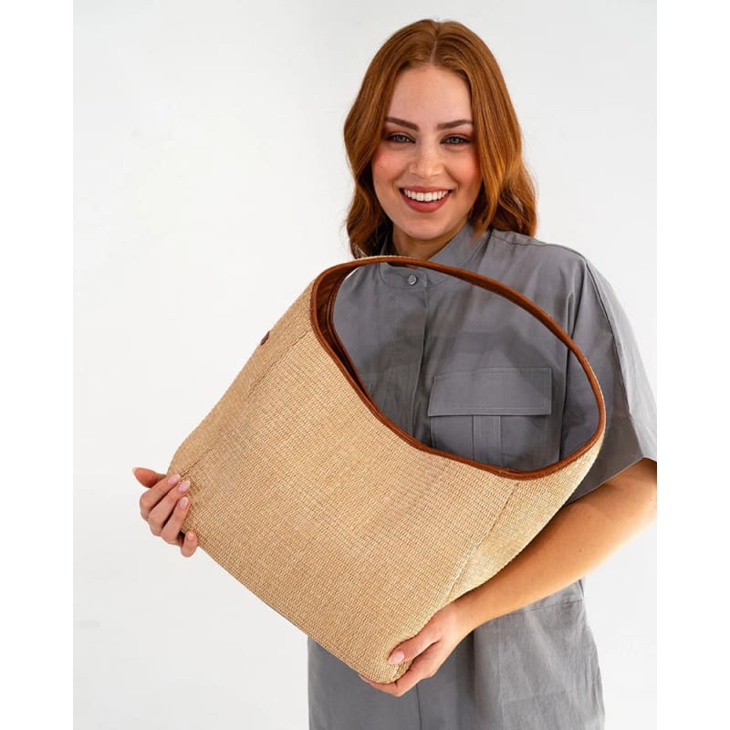 Arcadia Tote | Tan Pebble & Natural Weave - Accessories