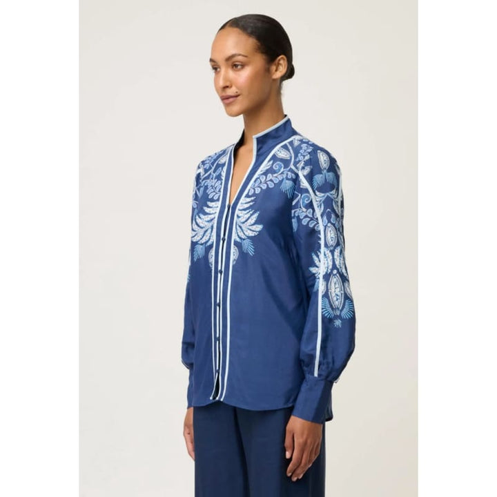 Asher Viscose Faille Shirt | Moonlit Batik - Tops