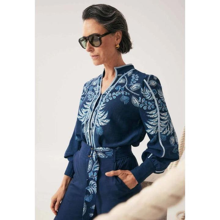 Asher Viscose Faille Shirt | Moonlit Batik - Tops