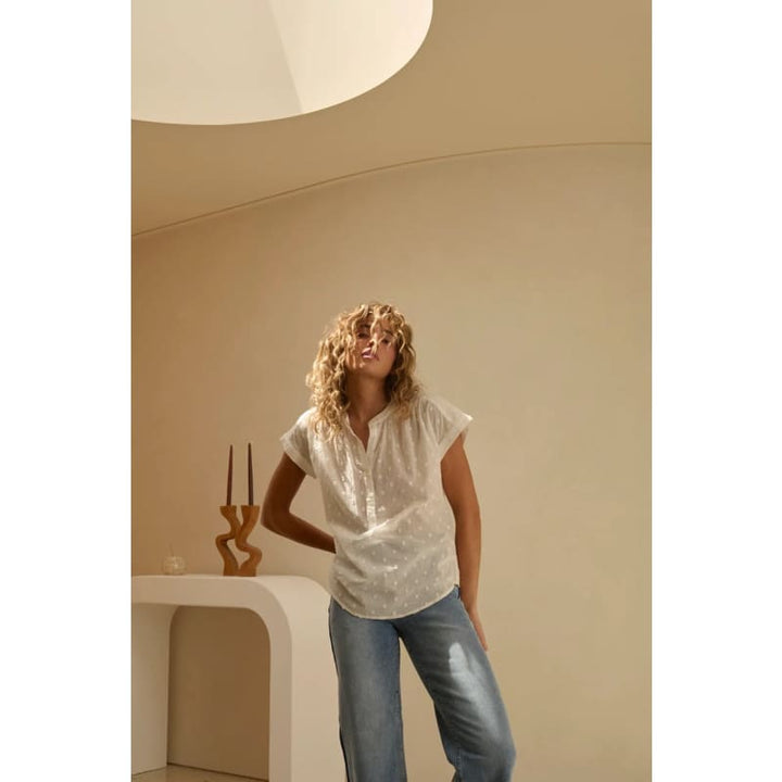 Ashley Shirt | White Dots - Tops