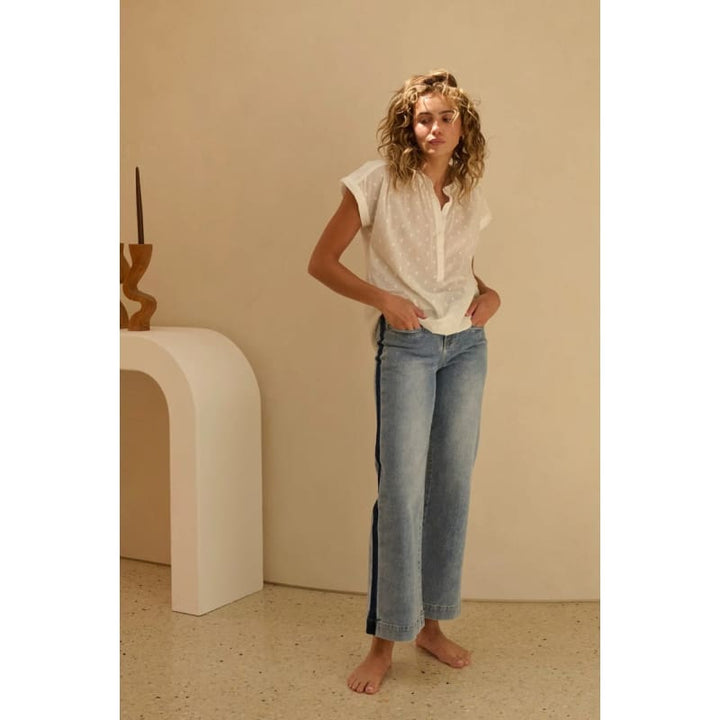 Ashley Shirt | White Dots - Tops