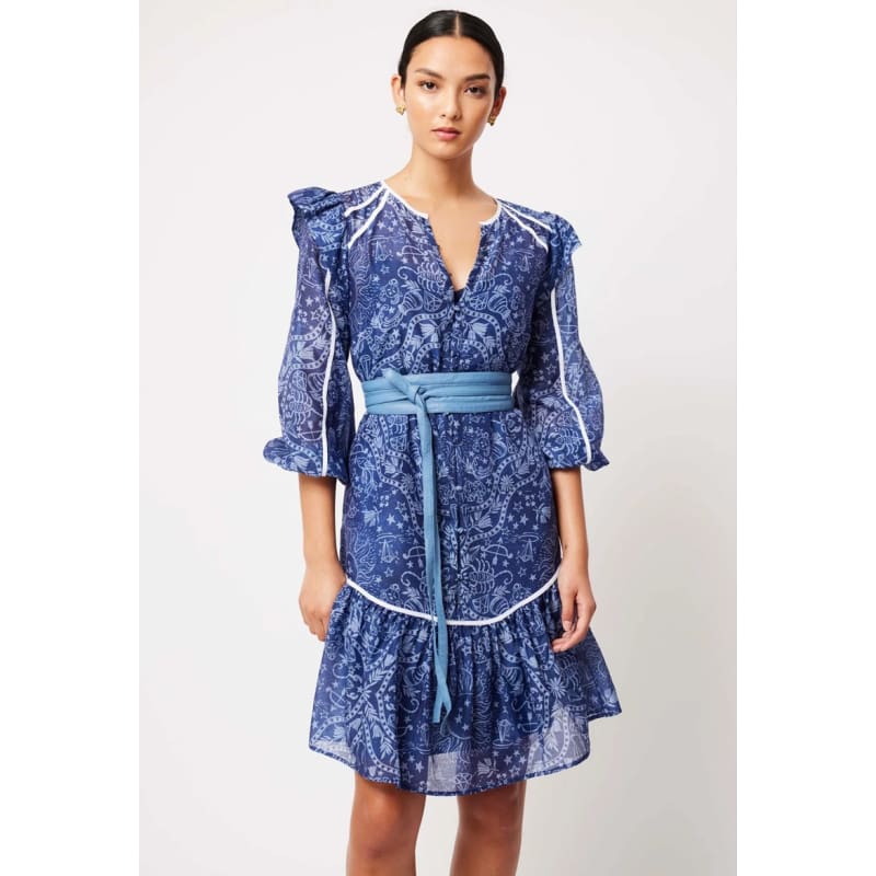 Astra Cotton Silk Dress | Zodiac Print