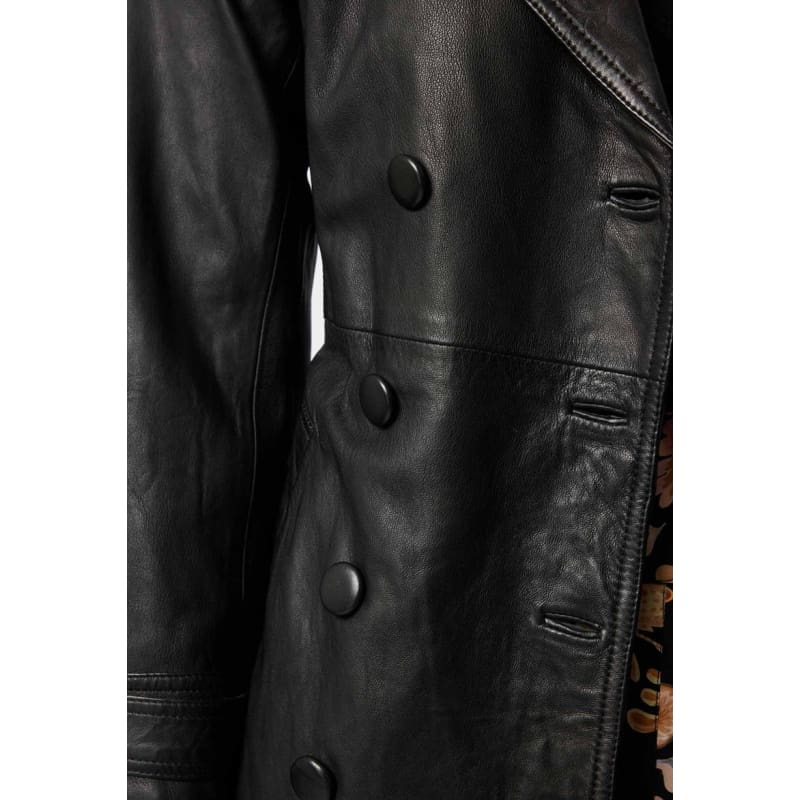 Astra Leather Trench Coat | Black - Jackets