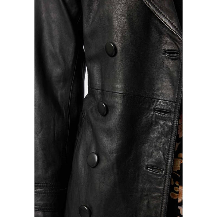 Astra Leather Trench Coat | Black - Jackets