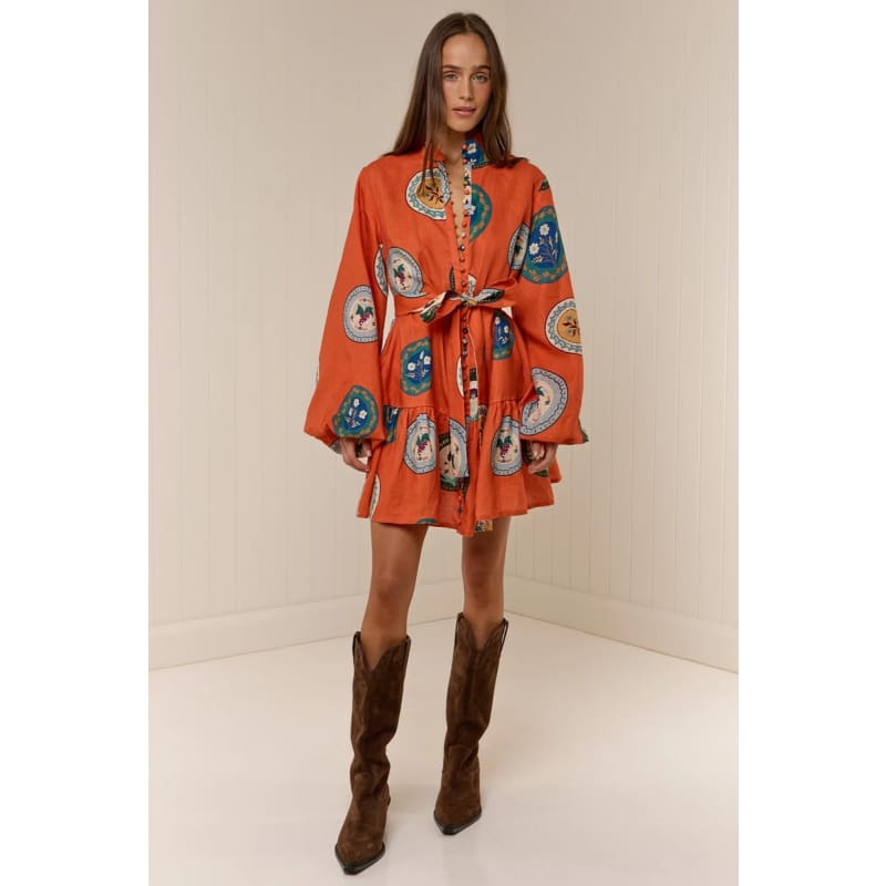 Austin Mini Dress | Orange Plates - Dress
