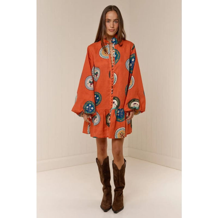 Austin Mini Dress | Orange Plates - Dress