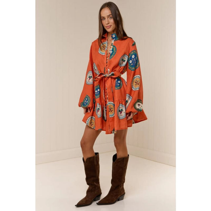 Austin Mini Dress | Orange Plates - Dress